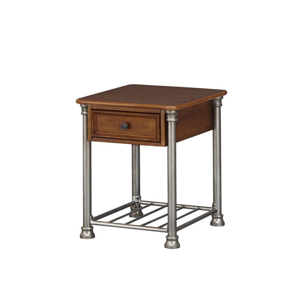 UPC 095385000226 product image for Home Styles Living Room Tables Wood and Metal Side Table in Caramel Vintage cara | upcitemdb.com