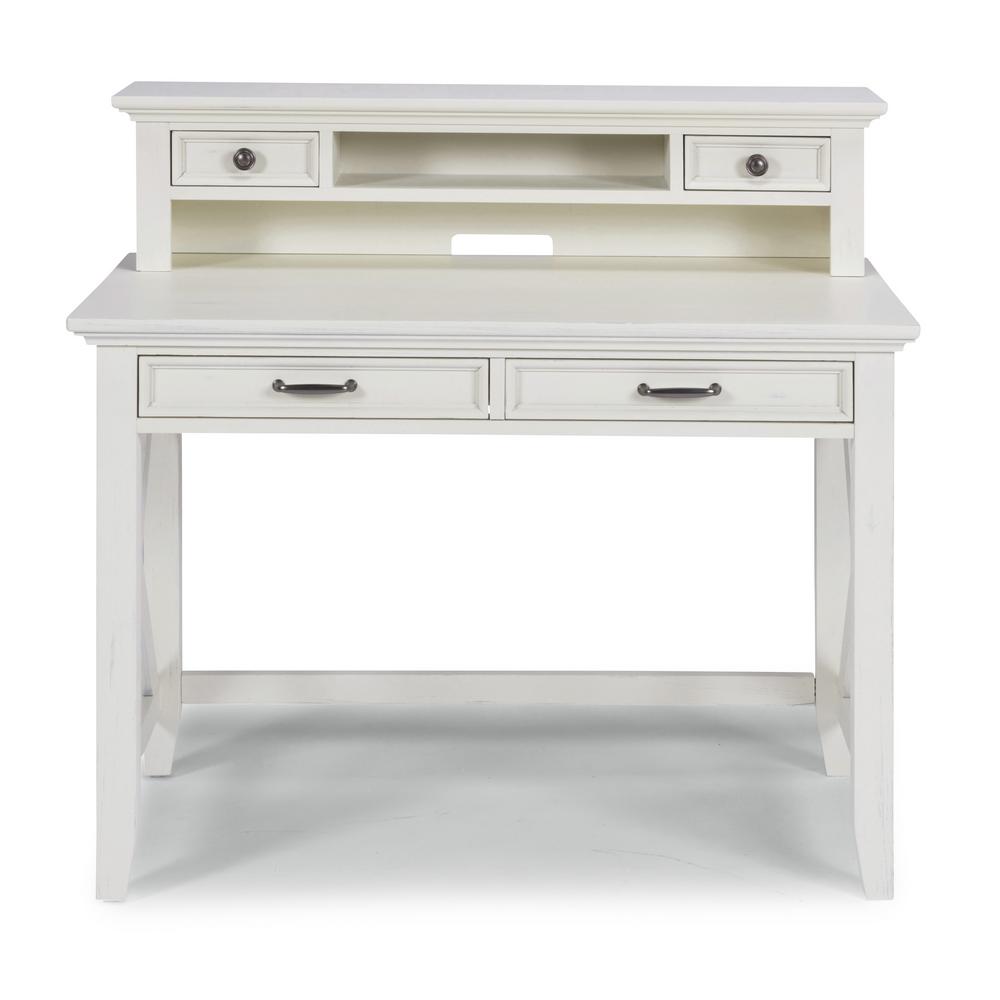 Homestyles 44 In White Rectangular 4 Drawer Writing Desk With