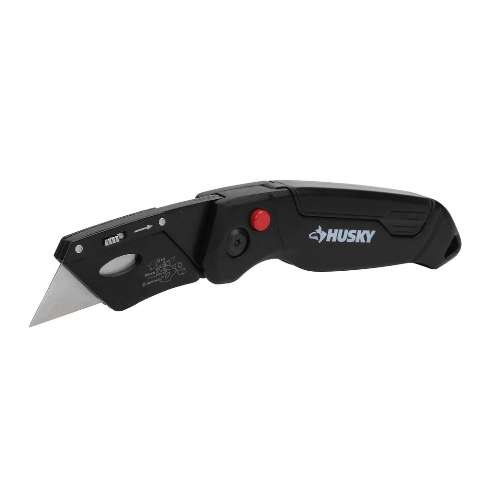 HUSKY Pro Folding Utility Knife StandardSize Adjustable Blade Aluminum