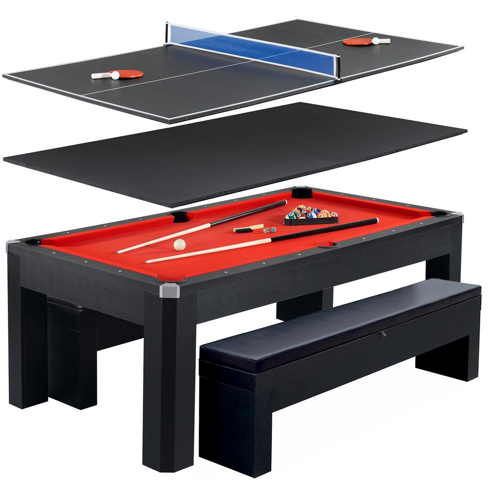 Hathaway Park Avenue 7 ft. Pool Table Combo Set with Benches (Incomplete, box 2/2 only)