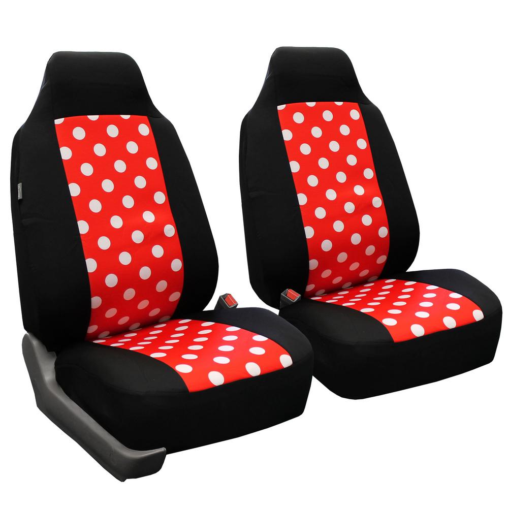 Fh Group Flat Cloth 47 In X 23 In X 1 In Polka Dot Half Set Front Seat Covers