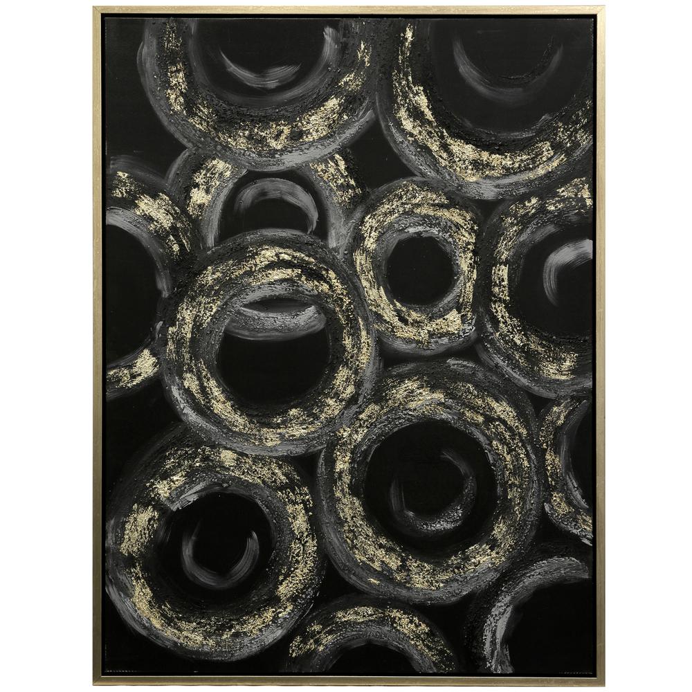 StyleCraft Contemporary Gold Canvas, Wood Framed Wall Art, Black was $199.95 now $103.92 (48.0% off)