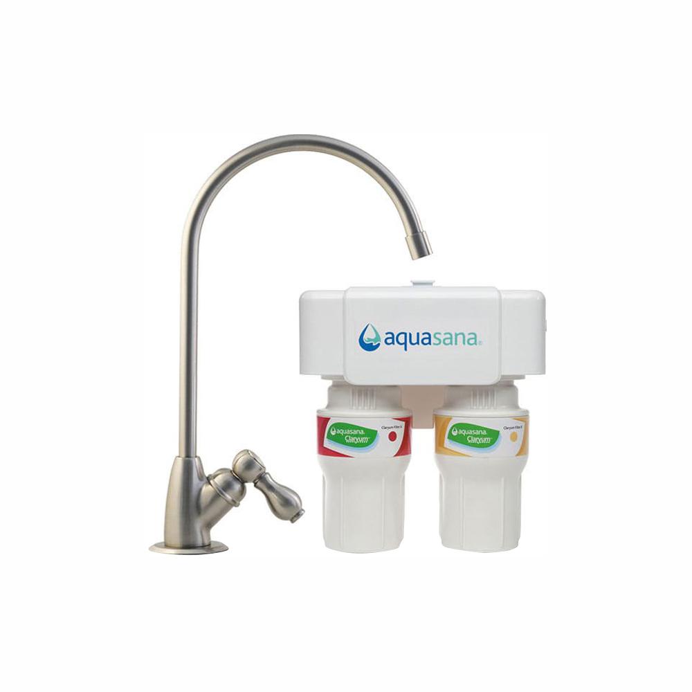 Aquasana 2 Stage Under Counter Water Filtration System With Oil Rubbed Bronze Faucet