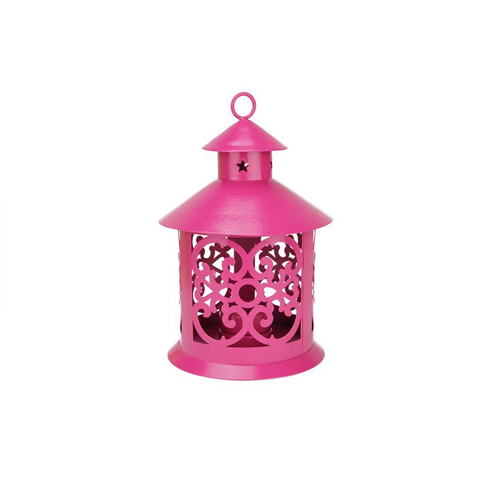Northlight 8 In Shiny Pink Votive Or Tealight Candle Holder Lantern Shiny Pink Votive Or Tealight Candle Holder Lantern With Star And Scroll Cutouts
