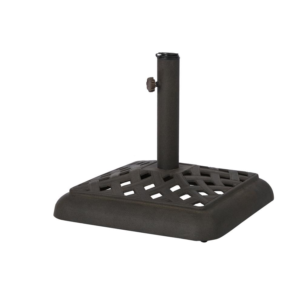 Hampton Bay Cavasso Patio Umbrella Base in Brown-171-410-UB - The Home