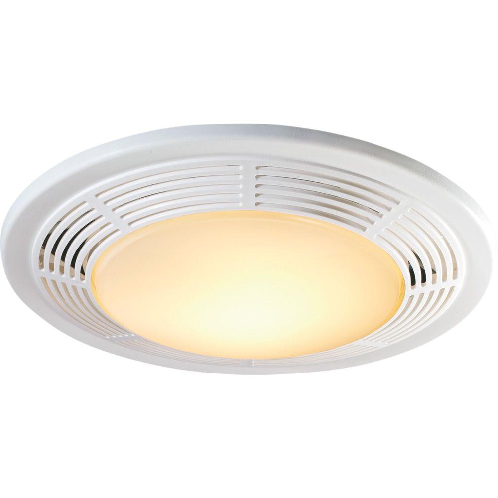 Nutone Decorative White 100 Cfm Bathroom Exhaust Fan With Light And Night Light