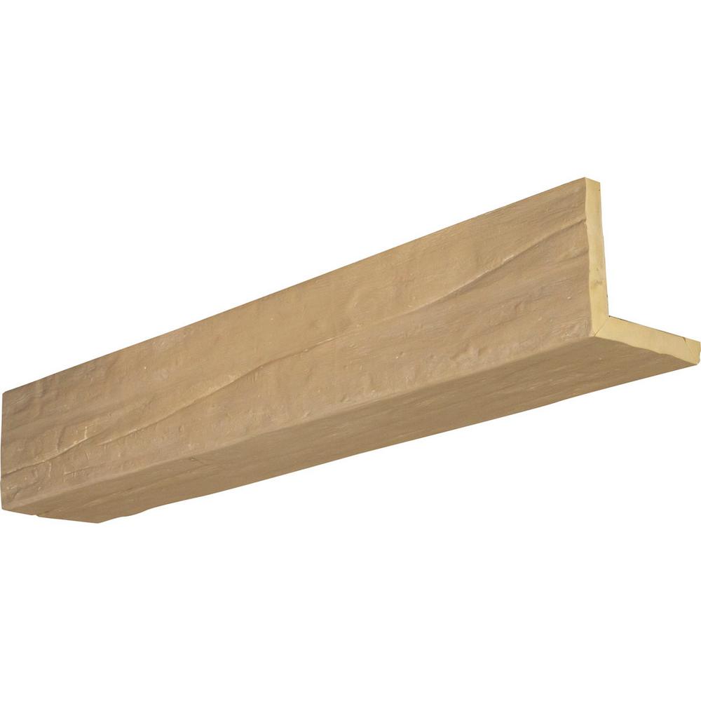 Ekena Millwork 4 in. x 6 in. x 8 ft. 2Sided (LBeam) Riverwood Whitewash Faux Wood Beam
