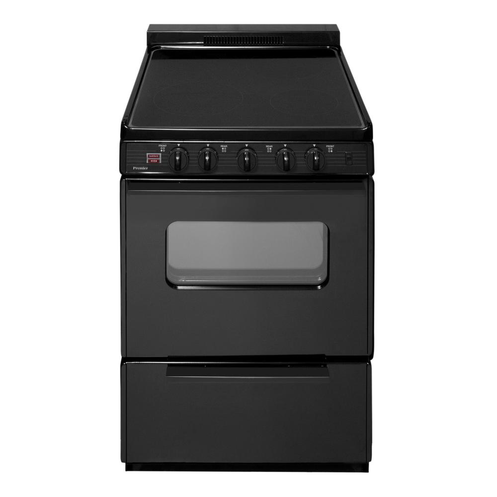 Premier 24 in. 2.97 cu. ft. Freestanding Smooth Top Electric Range in