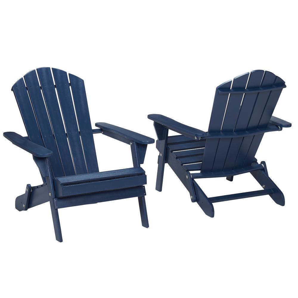 Hampton Bay Midnight Folding Outdoor Adirondack Chair (2 