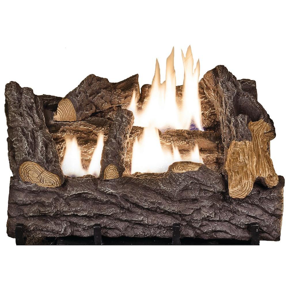 18 Rustic Ventless Gas Fireplace Logs Gas Logs The Home Depot