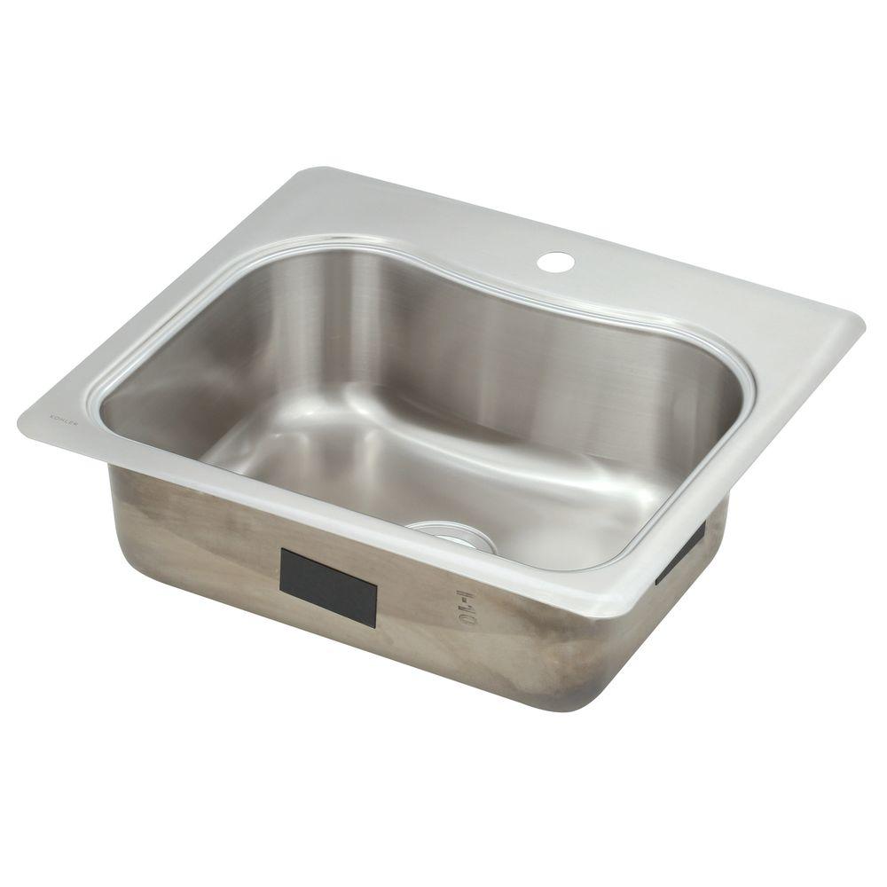 Kohler Staccato Drop In Stainless Steel 25 In 1 Hole Single Bowl Kitchen Sink