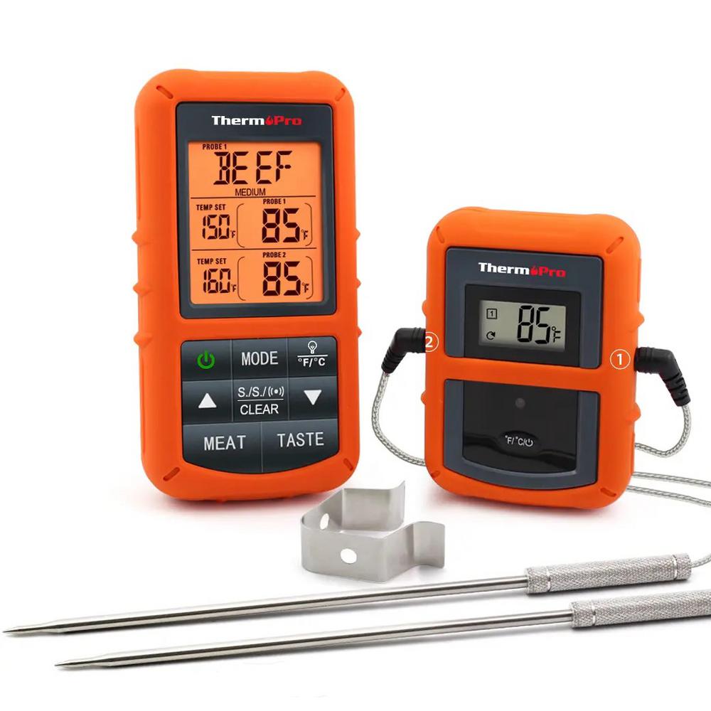 ThermoPro Wireless Remote Digital Cooking Food Meat Thermometer with Dual Probe for Smoker Grill Oven BBQ