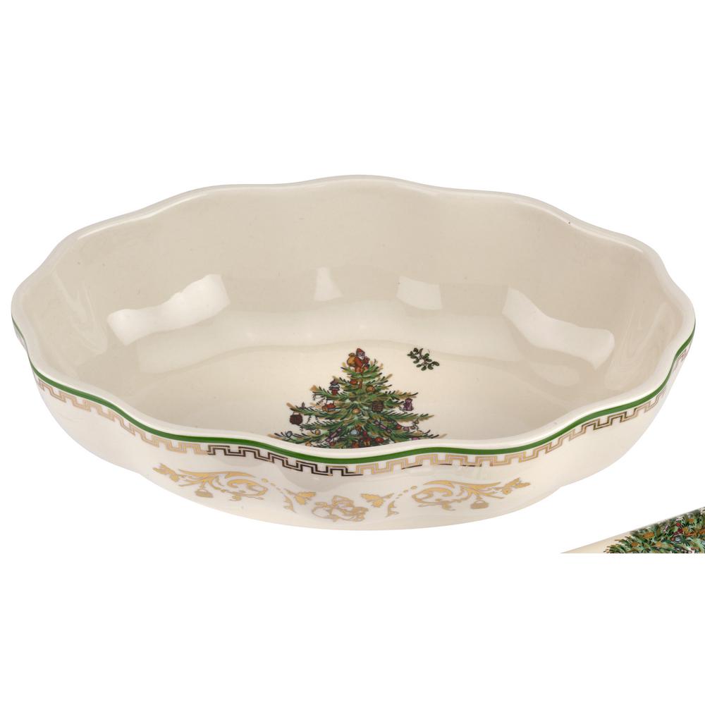 Spode Christmas Tree 8 in. Cranberry Dish with Server (2-Piece Set ...