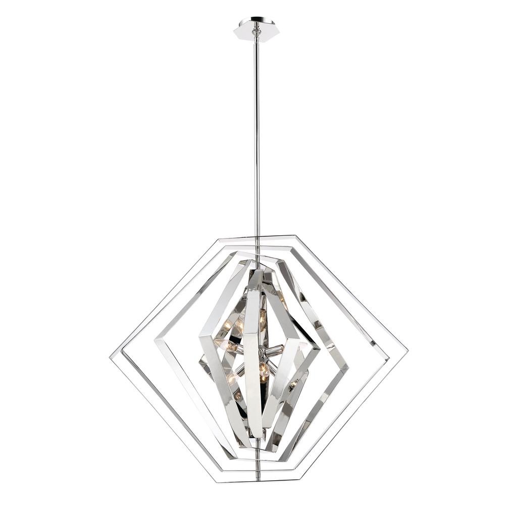 Eurofase Downtown Collection 6 Light Chrome Chandelier With Eurofase Downtown Collection 6 Light Chrome Chandelier With Shade