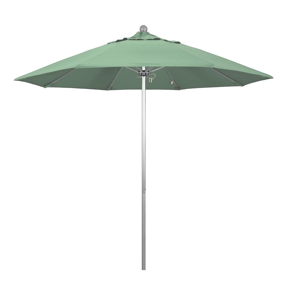 California Umbrella 9 Ft Fiberglass Market Pulley Open S Anodized