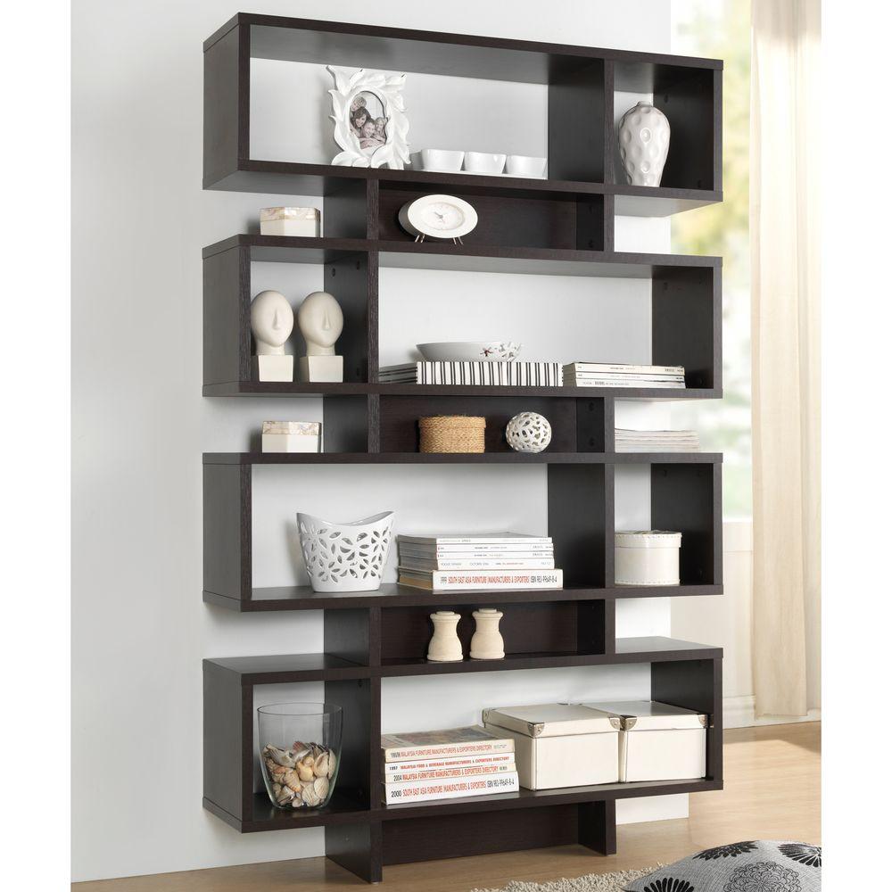 Home Styles Five Shelf 38 in. W x 76 in. H x 16 in. D, Wood and Steel ...