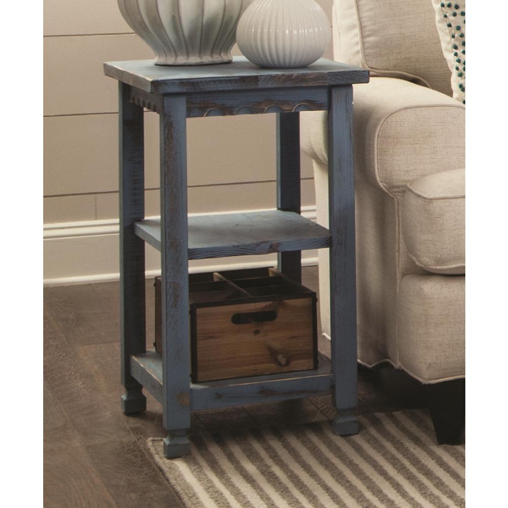 Alaterre Furniture Country Cottage Blue Antique 2 Shelf End Table Alaterre Furniture Country Cottage Blue Antique 2 Shelf End Table