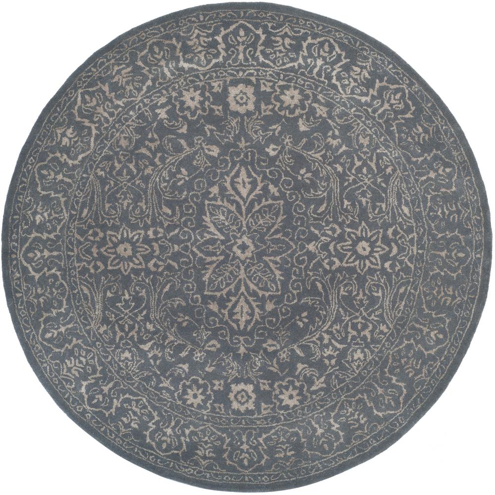 Safavieh Glamour Steel Blue 6 Ft X 6 Ft Round Area Rug GLM516B 6R   Steel Blue Safavieh Area Rugs Glm516b 6r 64 1000 