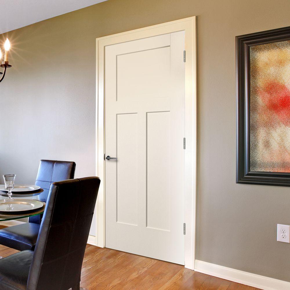 Masonite 32 In X 80 In Winslow 3 Panel Left Handed Hollow Core