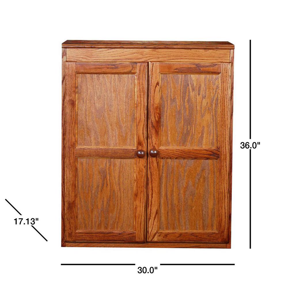 Concepts In Wood Wood Kitchen Pantry Cabinet 36 In With 2 Shelves Oak Finish Kt613c 3036 D The Home Depot