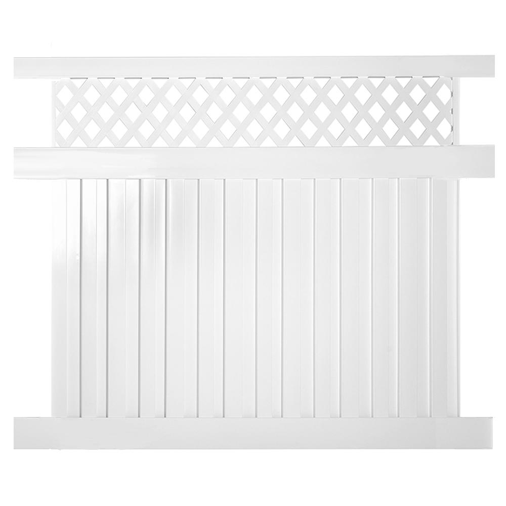 white vinyl fence with lattice top
