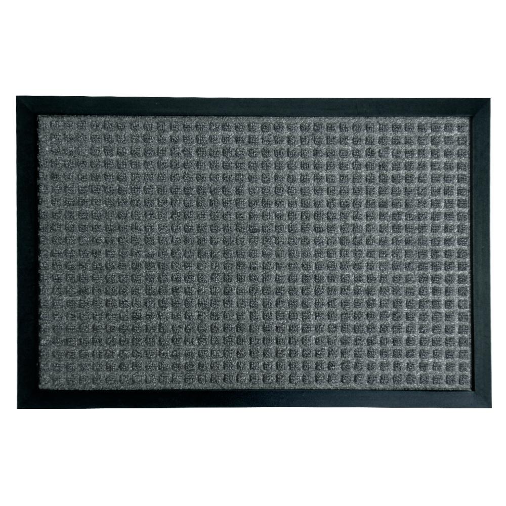 RubberCal Nottingham Charcoal 48 in. x 72 in. Rubber Backed Carpet Mat