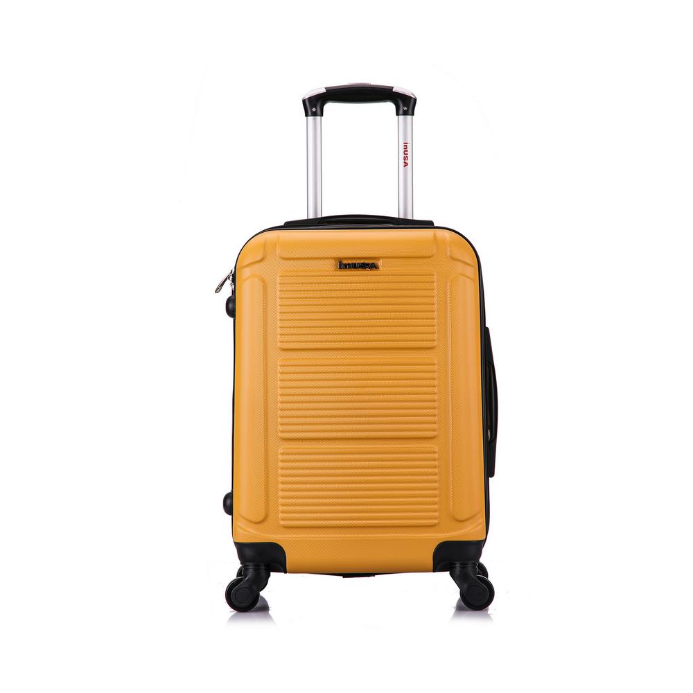 mustard yellow luggage