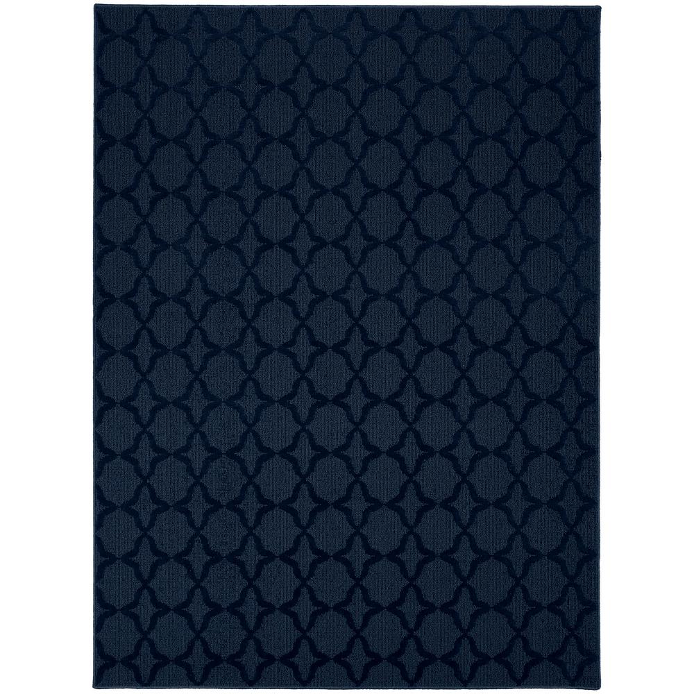 Polypropylene Tufted Rectangle Machine Made Carpet Navy Blue Area Rug 9 x 12 ft