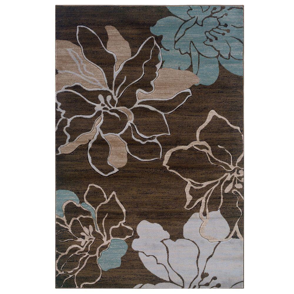 Linon Home Decor Milan Collection Brown And Turquoise 8 Ft X 10