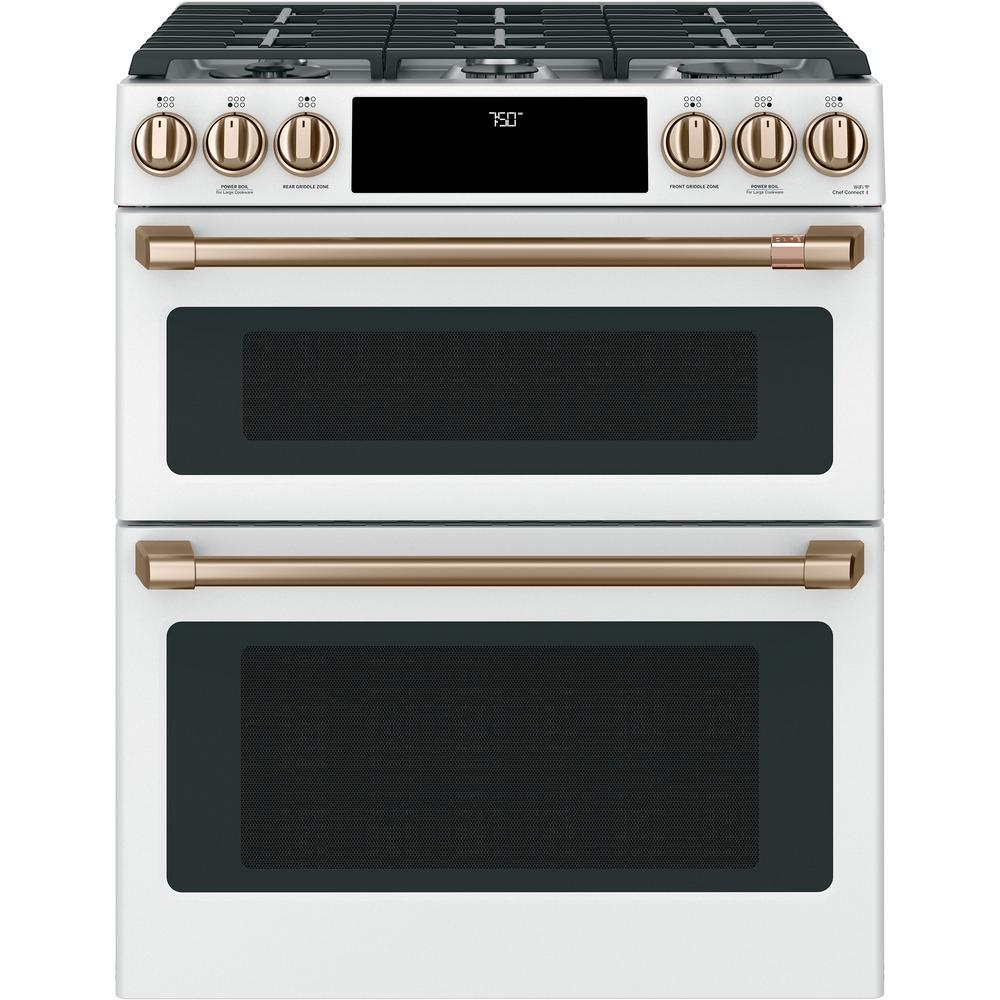 Cafe 30 In 6 7 Cu Ft Slide In Double Oven Gas Range With Self