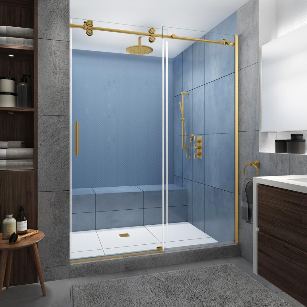 Aston Langham XL 56 in. 60 in. x 80 in. Frameless Sliding Shower Door