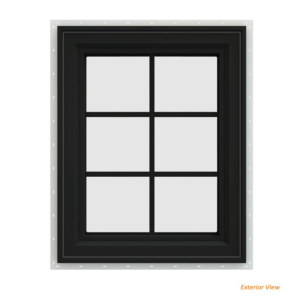 Jeld Wen 23 5 In X 29 V 4500 Series Bronze Painted Vinyl Left V 4500 Series Bronze Painted Vinyl Left Handed Cat Window With Colonial Grids Grilles