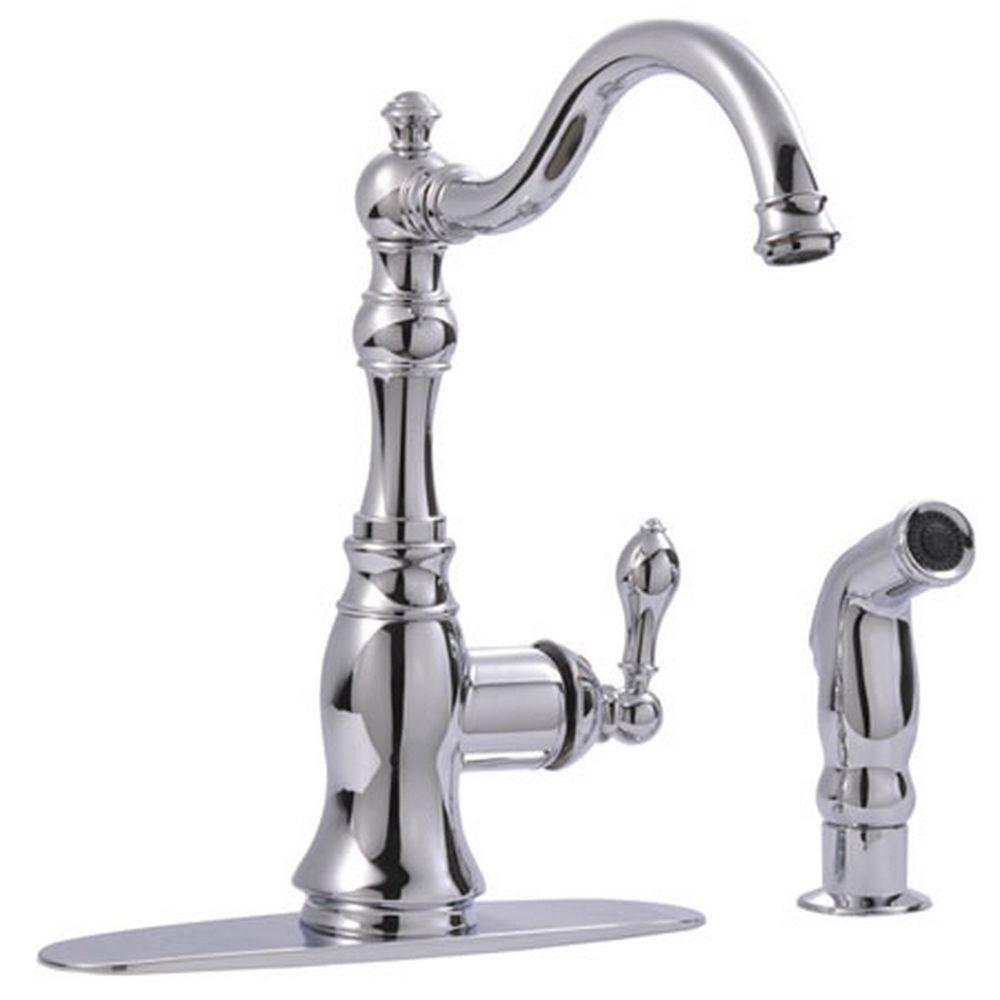 Kingston Brass Vintage 2 Handle Standard Kitchen Faucet In Chrome   Polished Chrome Kingston Brass Standard Spout Faucets Hgs7701aclsp 64 1000 