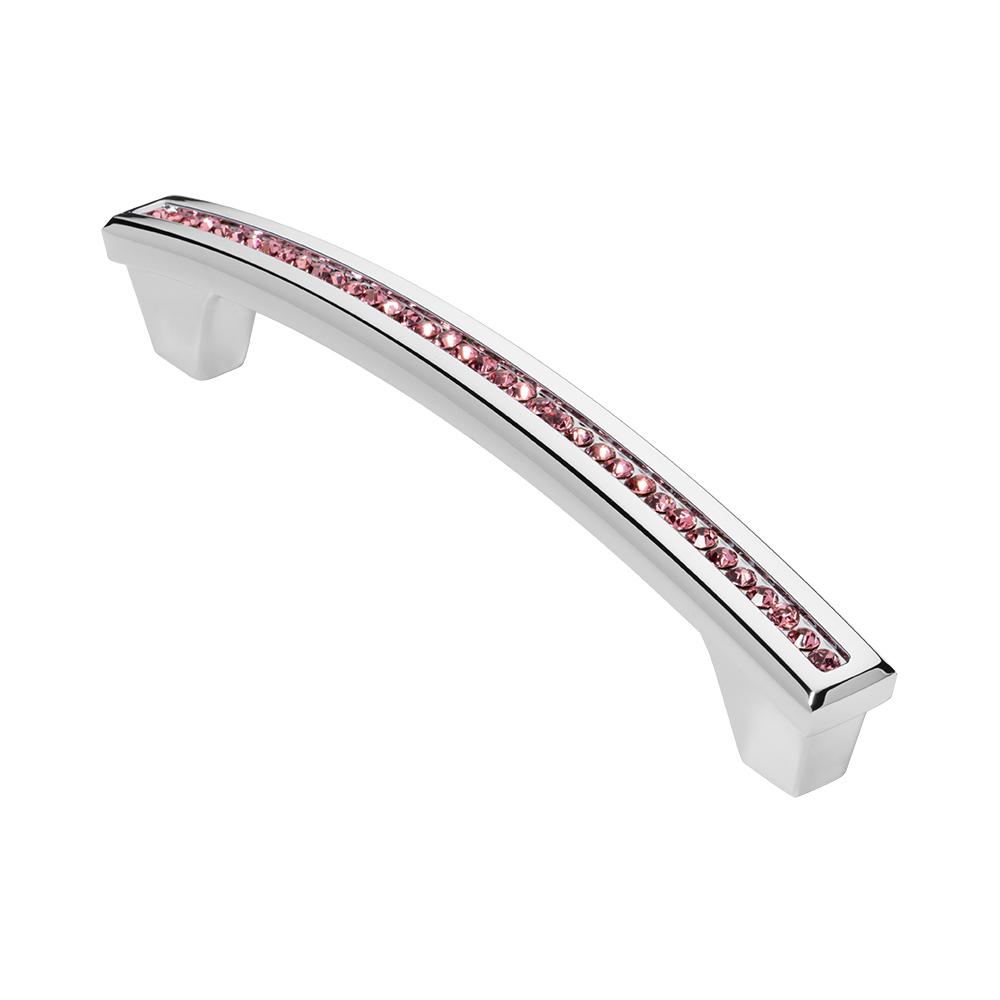 Wisdom Stone Portofino 3 3 4 In Chrome With Pink Crystal Cabinet