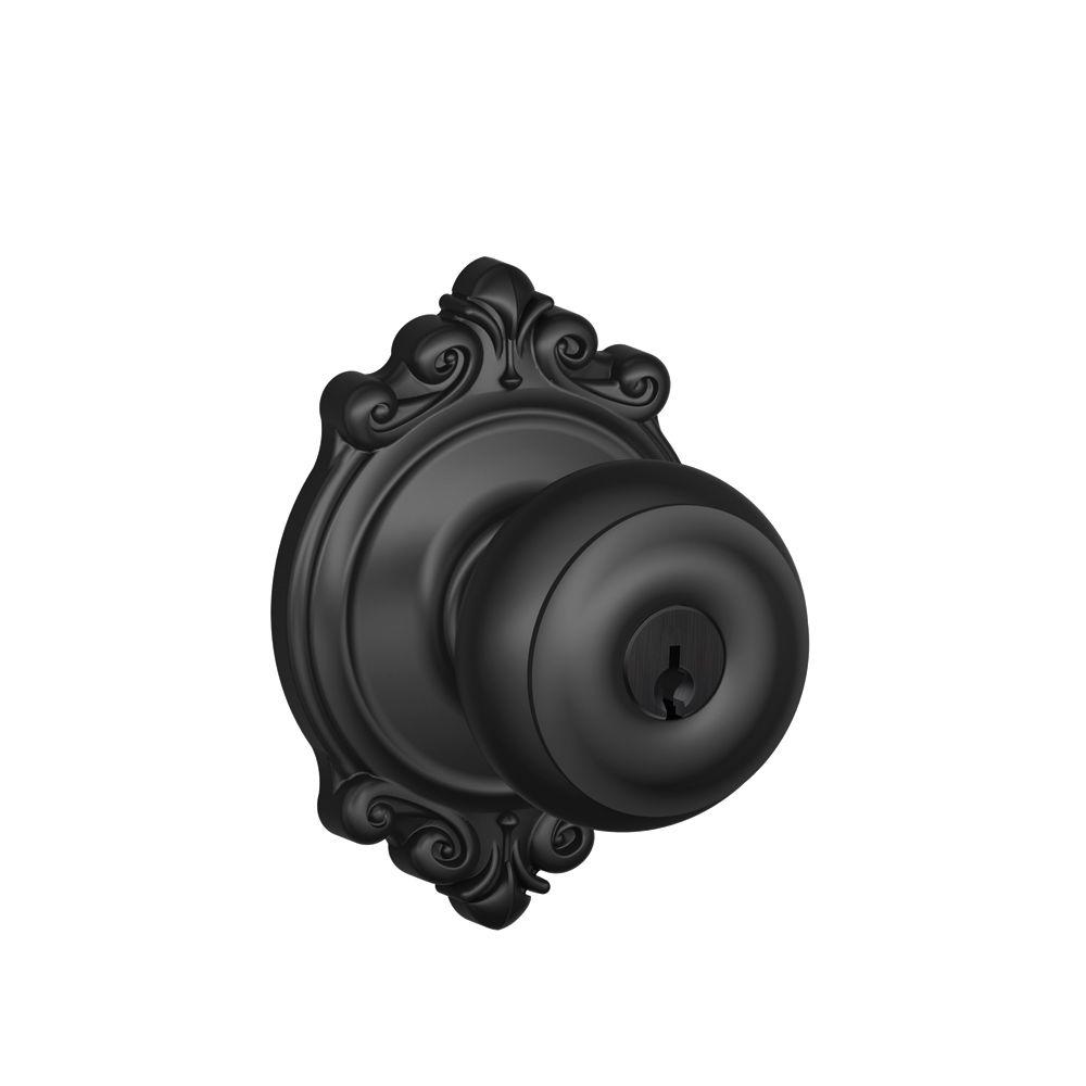 Schlage Brookshire Collection Matte Black Keyed Entry Knob