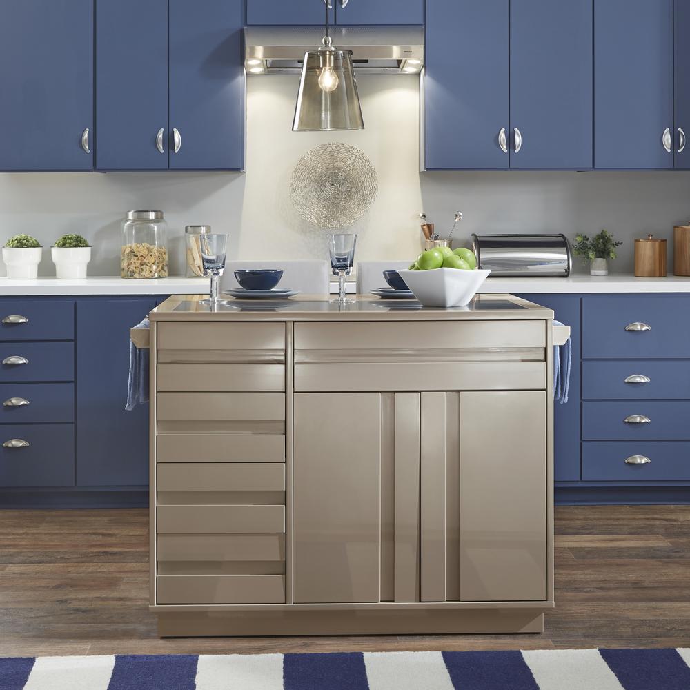 Home Styles Americana Grey Kitchen Island With Drop Leaf 501394 The