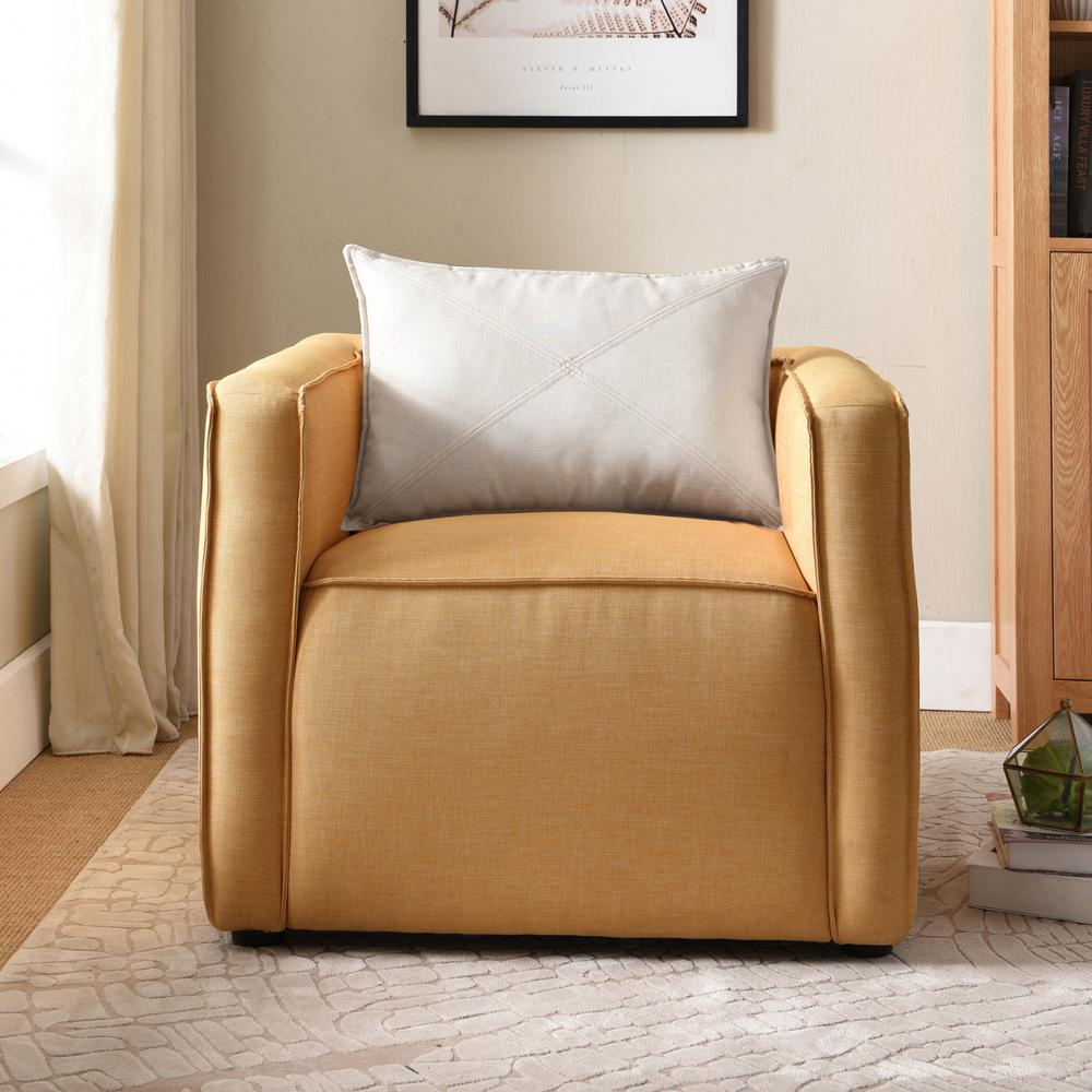 Furniture Of America Absalon Yellow Low Back Accent Chair Idi 8033 The Home Depot