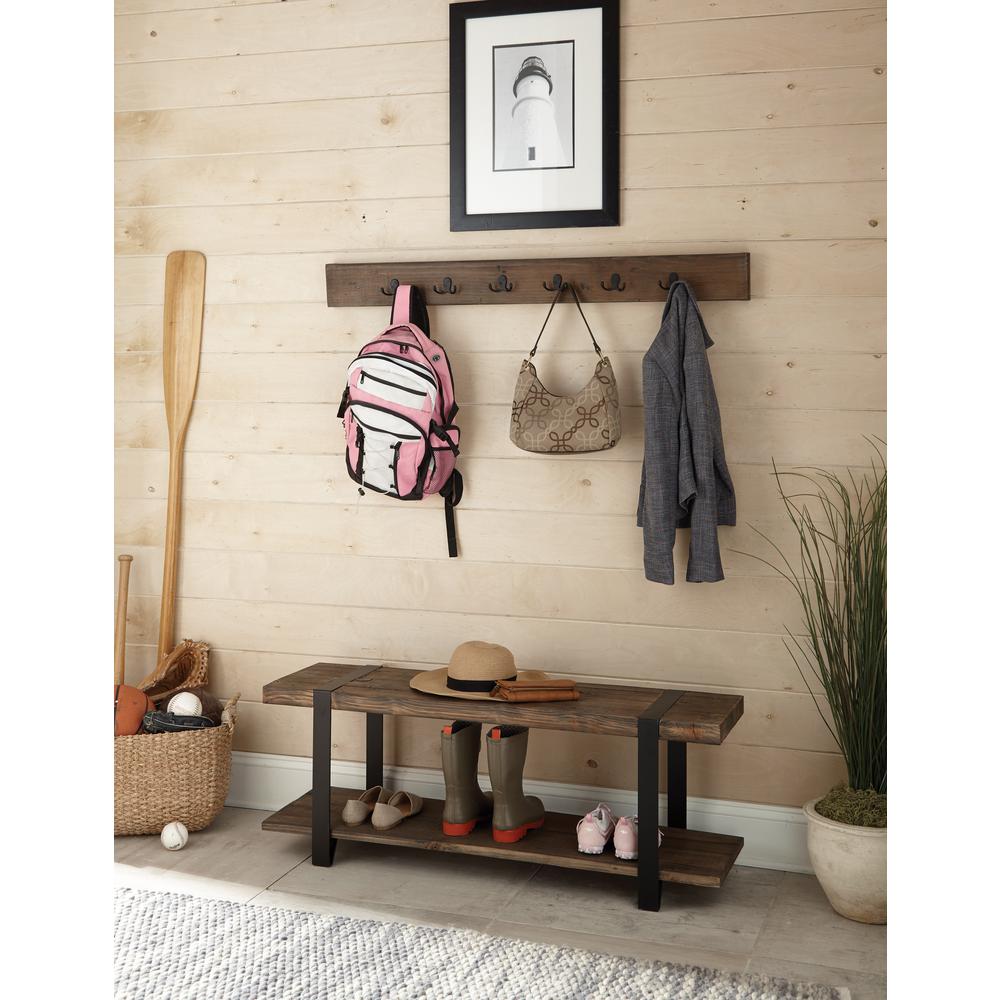 Alaterre Furniture Modesto Reclaimed Wood Coat Hook With Bench