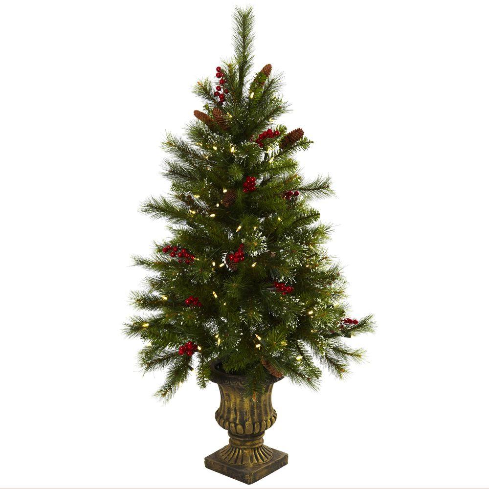 4 artificial christmas tree lights the home depot nearly natural ft artificial christmas tree with berries pine cones led lights 4 artificial christmas tree lights the home depot nearly natural ft artificial christmas tree with berries pine cones led lights
