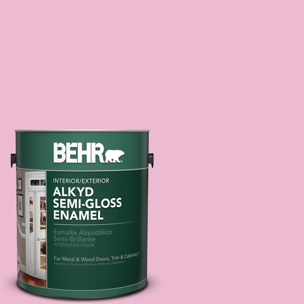 BEHR 1 gal. P1302 Pink Innocence SemiGloss Enamel Alkyd Interior