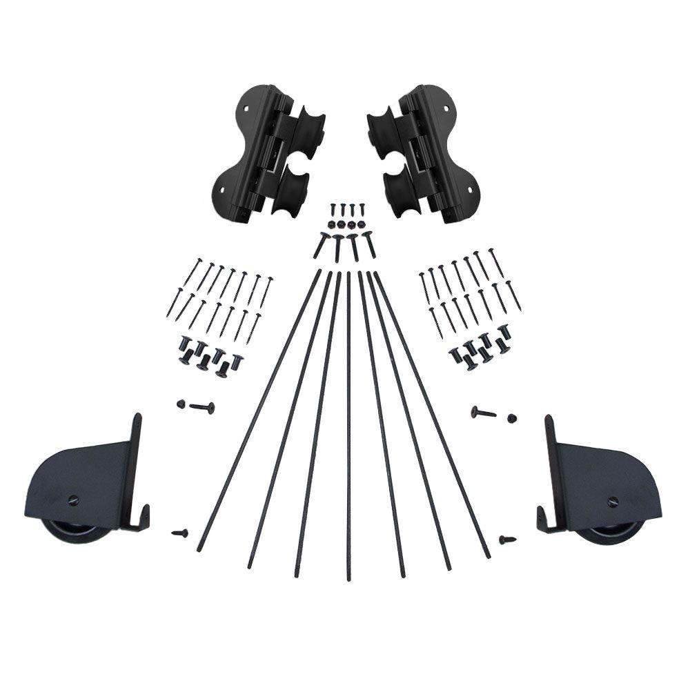 Quiet Glide Black Contemporary Swivel Rolling Ladder Hardware Kit
