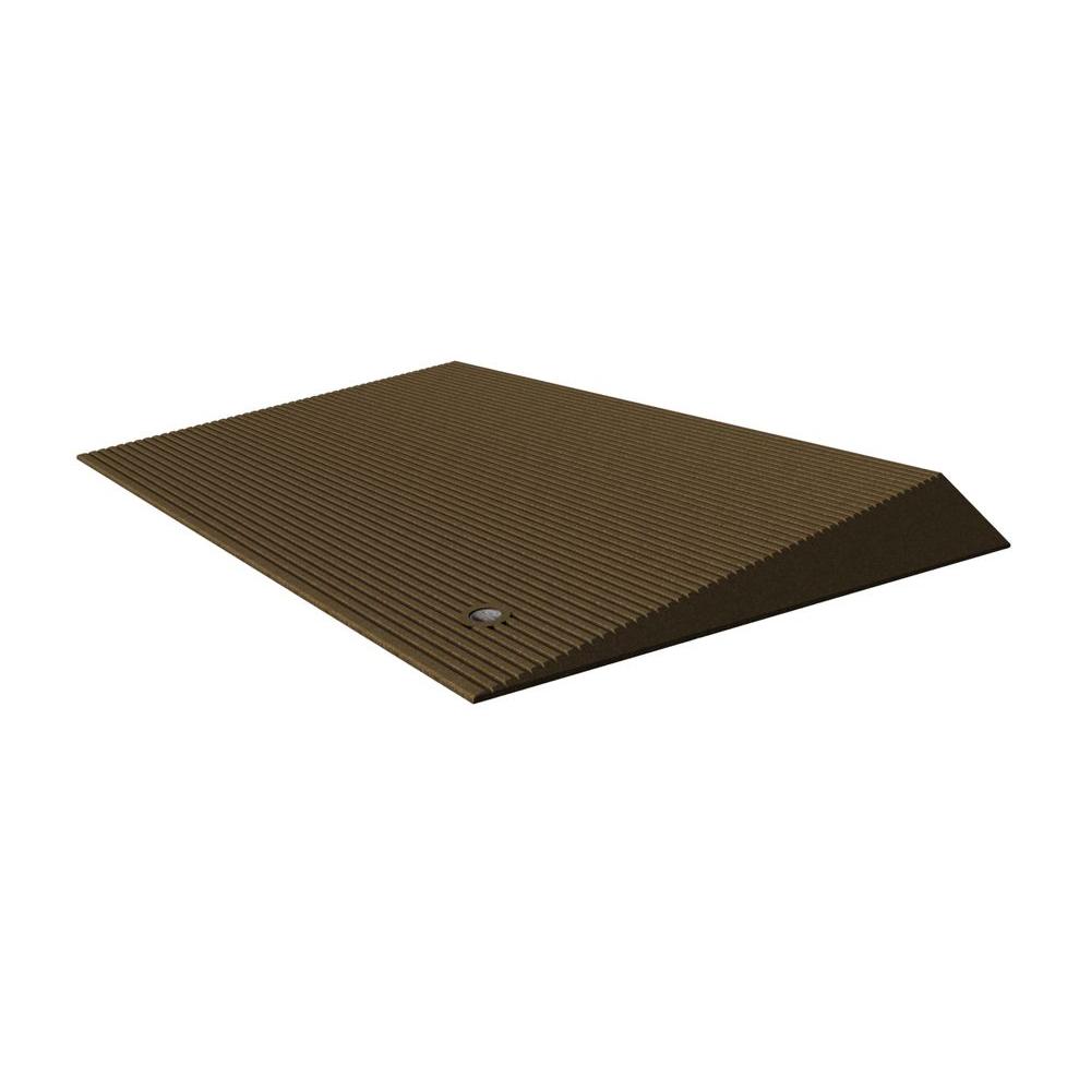 EZACCESS TRANSITIONS Brown Rubber Threshold Mat with Beveled Edges 25