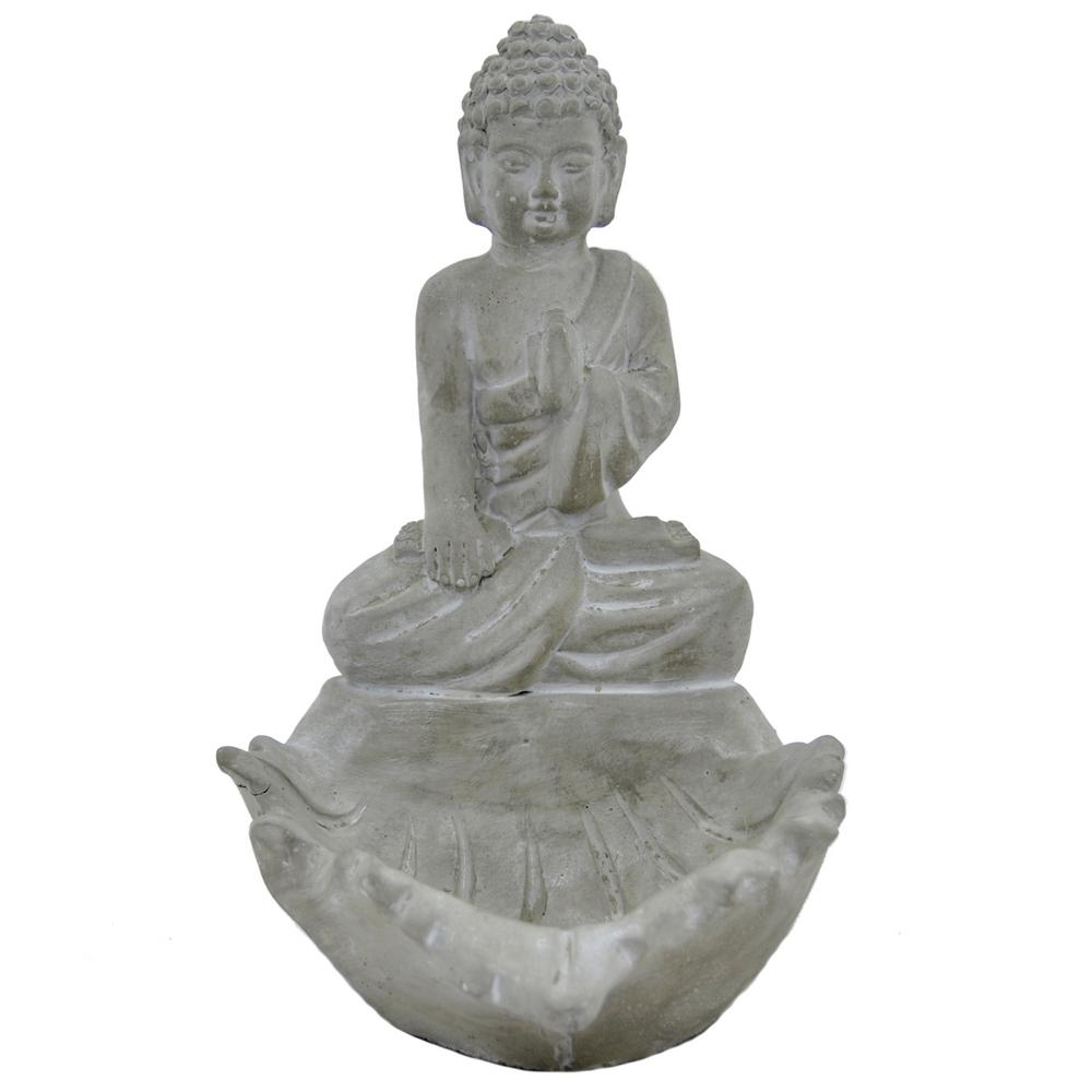 UPC 726674522944 product image for THREE HANDS 10.25 in. Terracotta Meditation Buddha Finished in Gray | upcitemdb.com