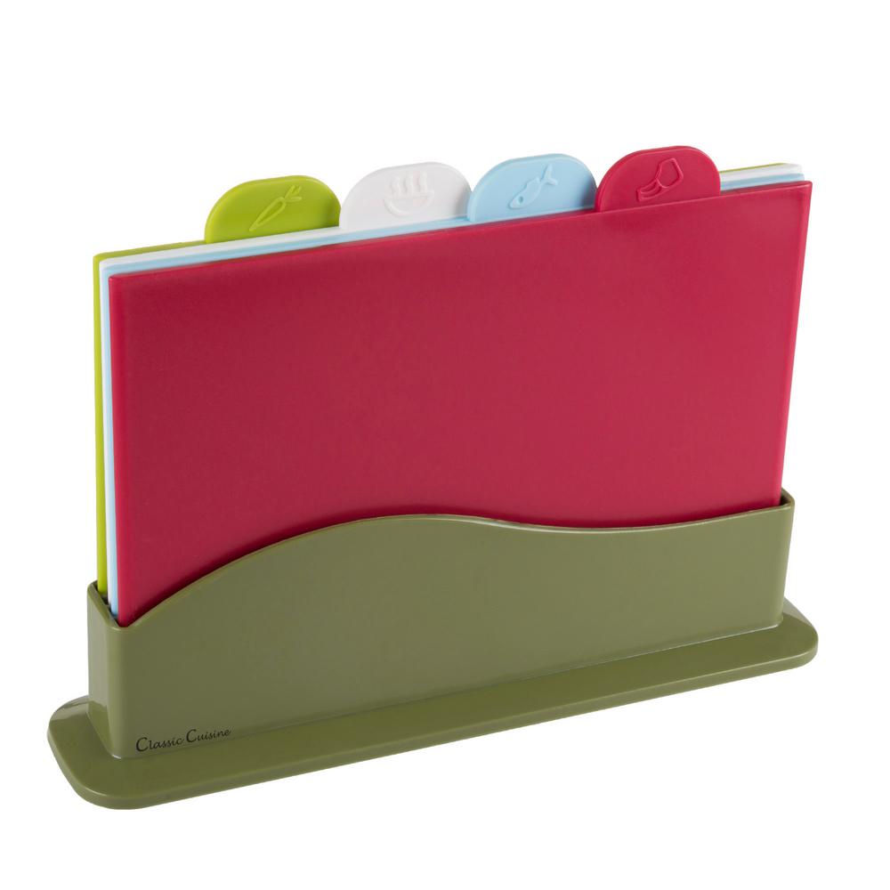 Trademark 5 Piece Plastic Cutting Board Set M030203 The Home Depot Trademark 5 Piece Plastic Cutting Board Set
