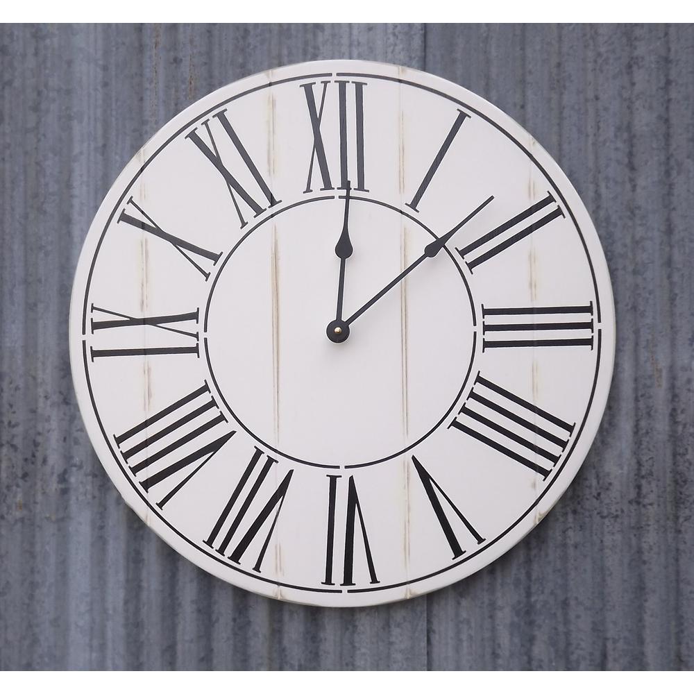 Brandtworks 18 In Oversized Alexander Farmhouse Wall Clock Afh 018 The Home Depot - White Wall Clocks Large Brandtworks 18 In Oversized Alexander Farmhouse Wall Clock Afh 018 The Home Depot - White Wall Clocks Large