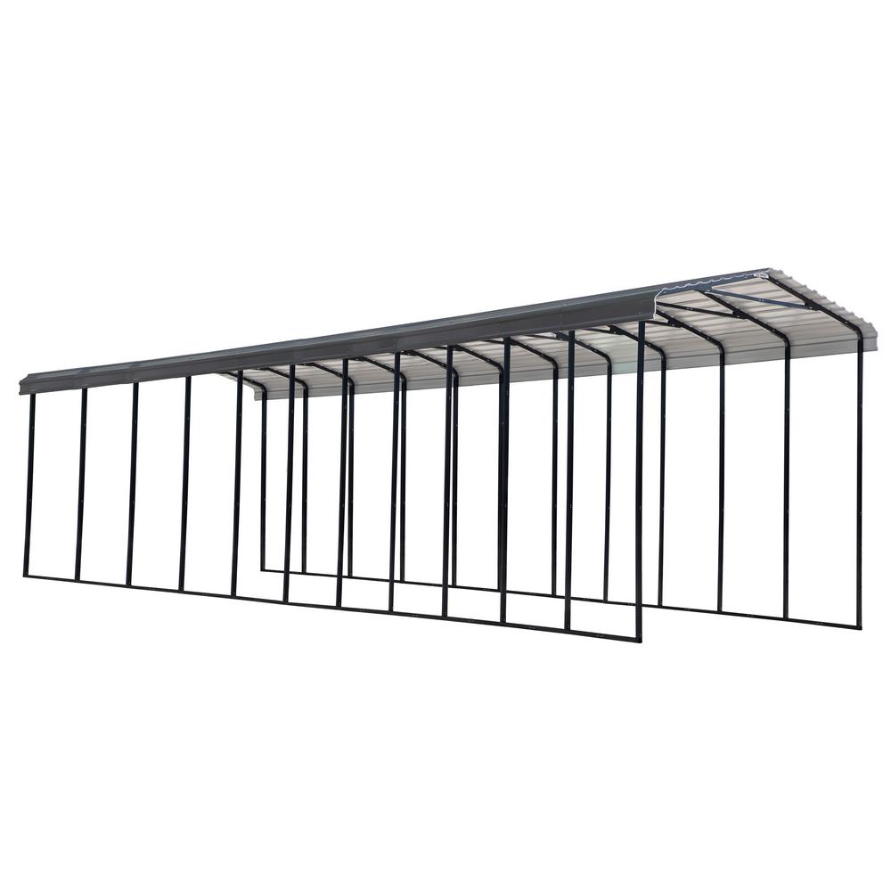 Arrow 14 ft. W x 51 ft. D Galvanized Steel Charcoal RV Carport For Sale