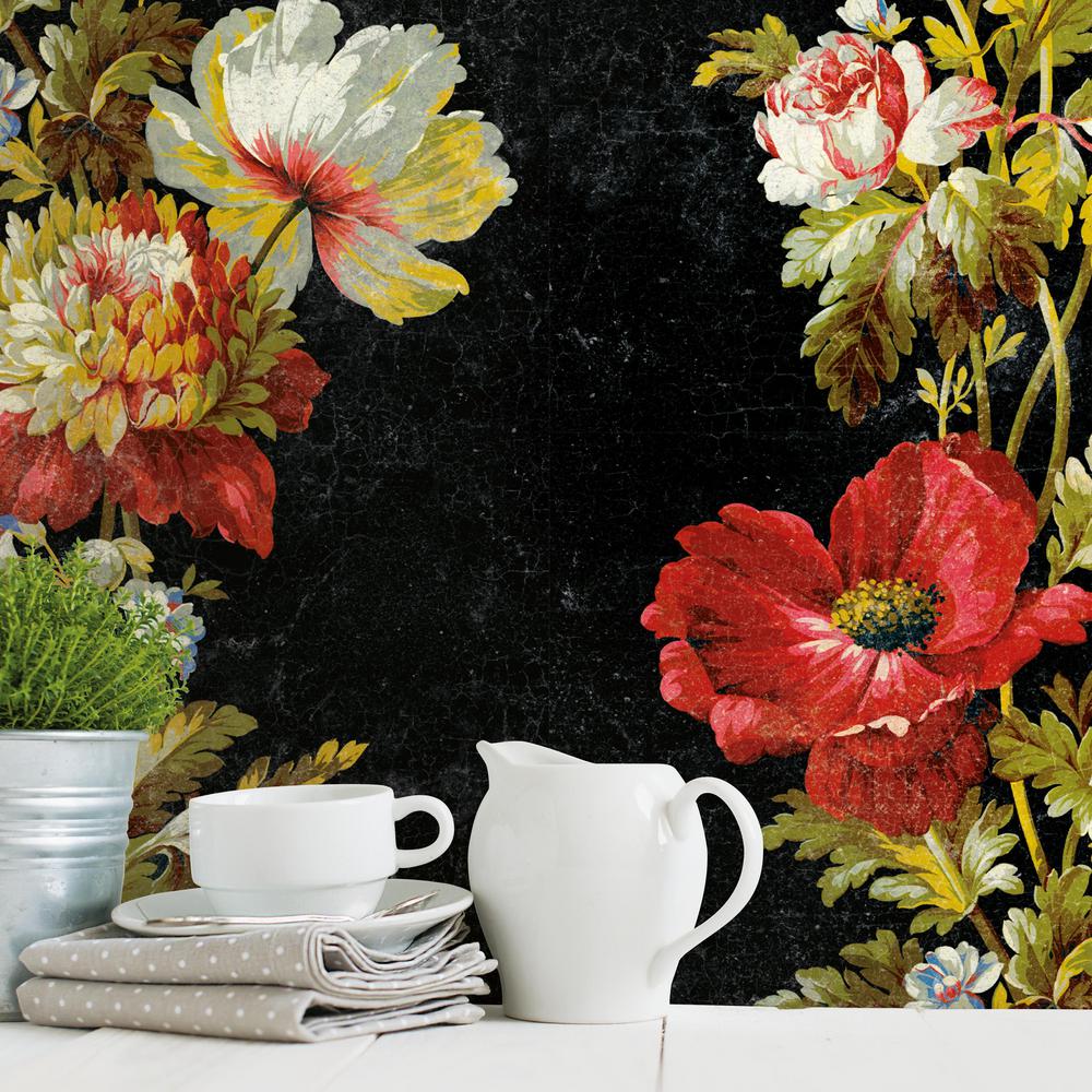 Roommates Vintage Floral Stripe Vinyl Peelable Wallpaper Covers 28 29 Sq Ft Rmkrl The Home Depot