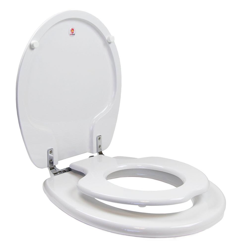 TOPSEAT TinyHiney Children s Round Closed Front Toilet Seat In White 