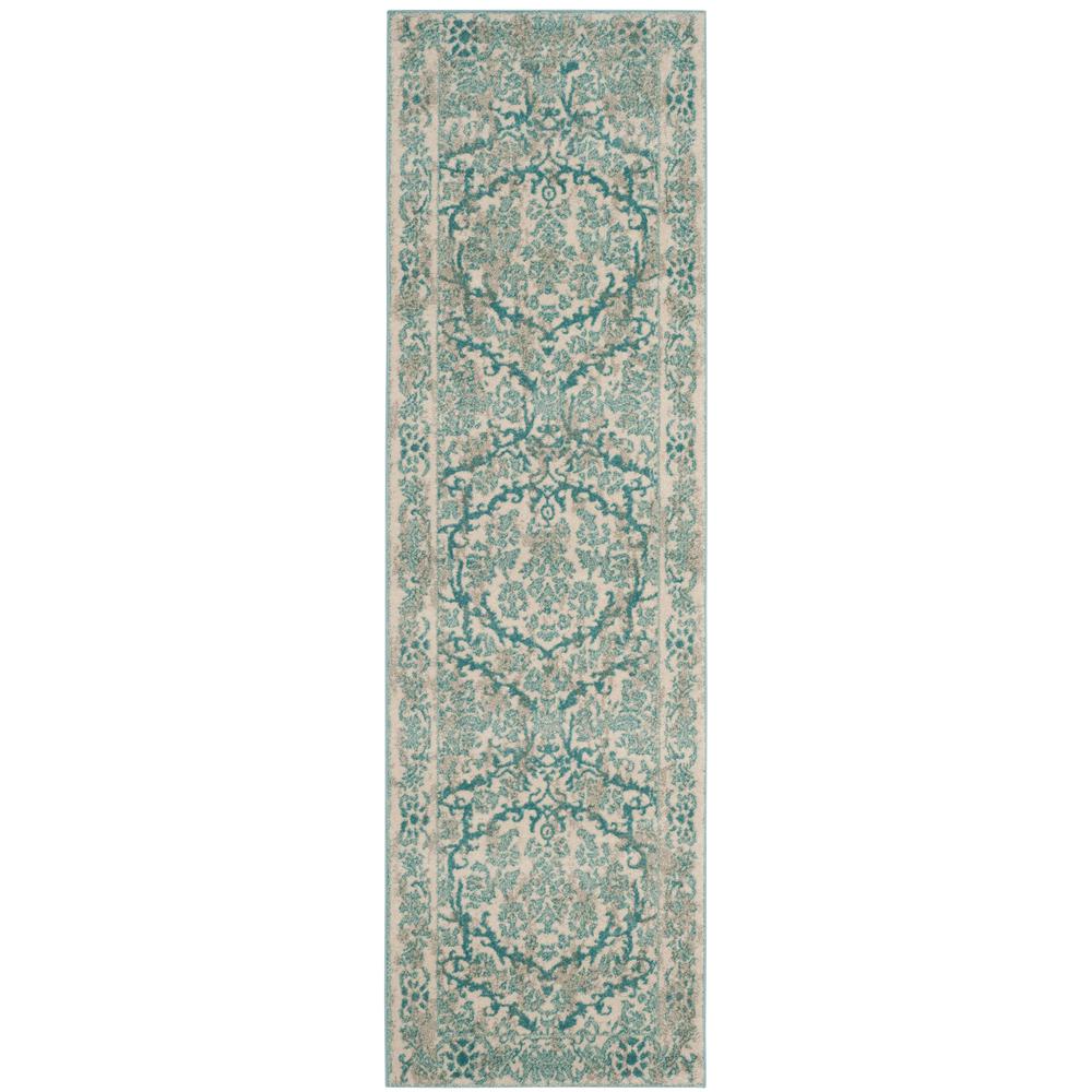 Safavieh Evoke Ivory/Light Blue 2 ft. x 11 ft. Runner Rug-EVK242C-211 ...