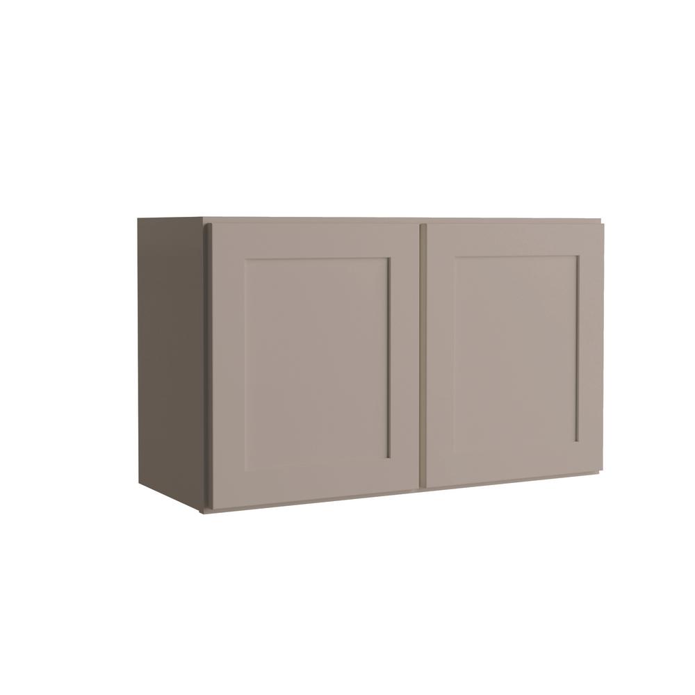 Hampton Bay Courtland Shaker Assembled 30 in. x 18 in. x 12 in. Stock Wall Kitchen Cabinet in Sterling Gray Finish